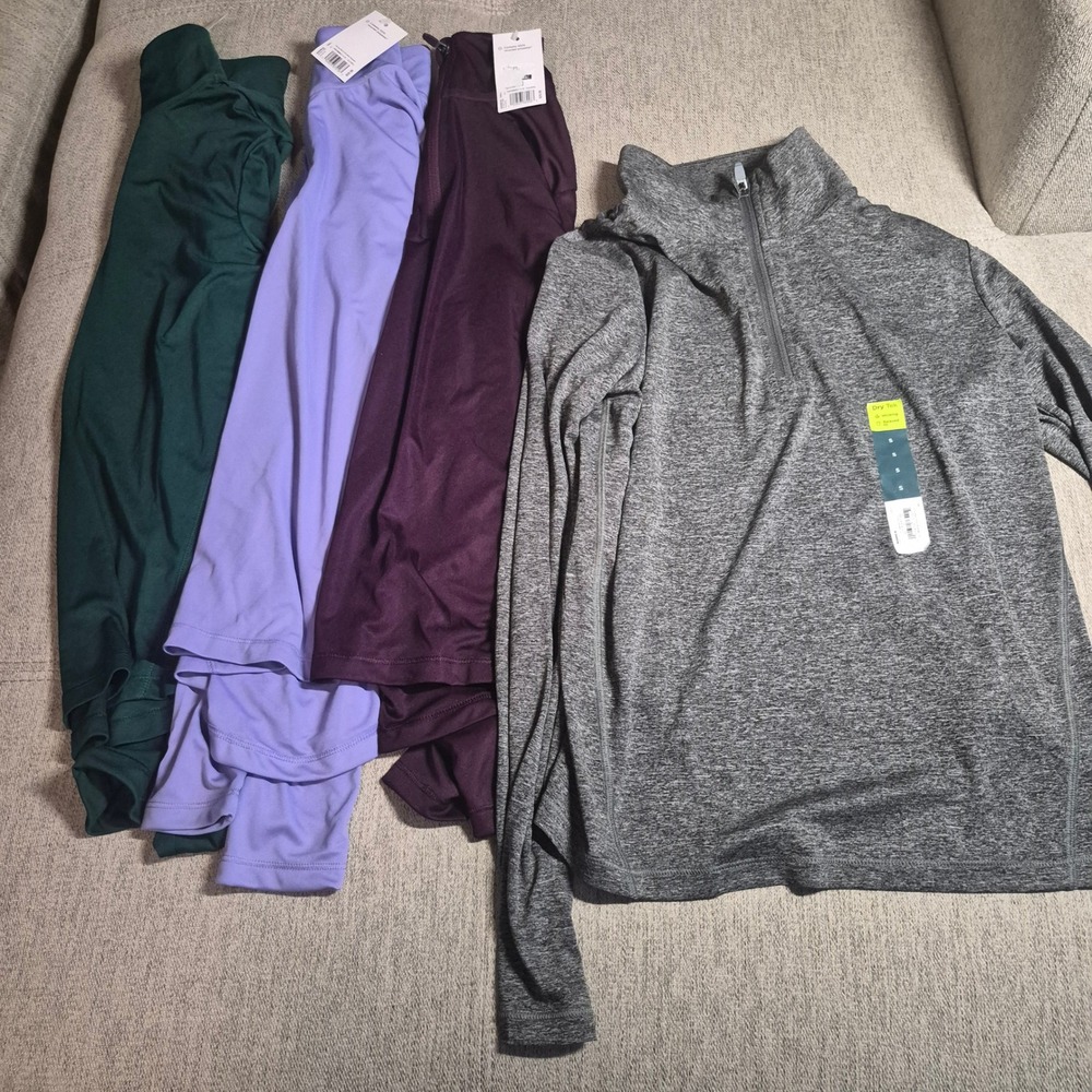 Lot 4 nwt Tek Gear Performance 1/4 zip size Small